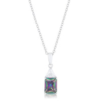 Thumbnail for Classic Mystic Cubic Zirconia Sterling Silver Drop Necklace Pendants JGI   