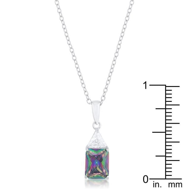 Classic Mystic Cubic Zirconia Sterling Silver Drop Necklace Pendants JGI   
