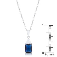 Thumbnail for Classic Sapphire Cubic Zirconia Sterling Silver Drop Necklace Pendants JGI   