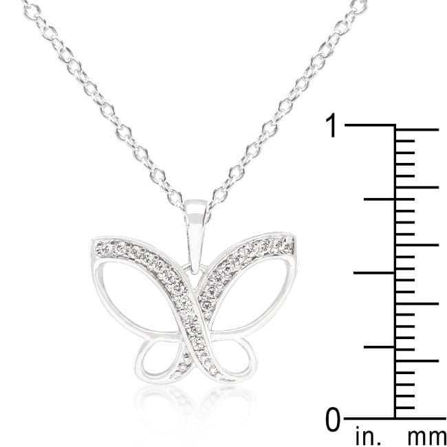 Dainty Butterfly Cubic Zirconia Pendant Necklace Pendants JGI   
