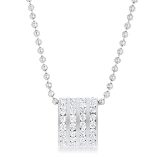 Dreya 1.1ct CZ Rhodium Stainless Steel Necklace Pendants JGI   