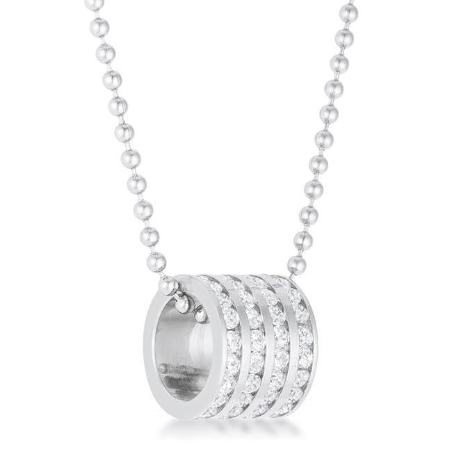 Dreya 1.1ct CZ Rhodium Stainless Steel Necklace Pendants JGI   