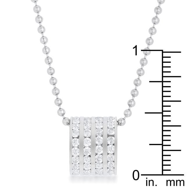 Dreya 1.1ct CZ Rhodium Stainless Steel Necklace Pendants JGI   
