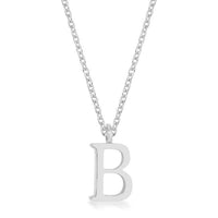 Thumbnail for Elaina Rhodium Stainless Steel B Initial Necklace Pendants JGI   