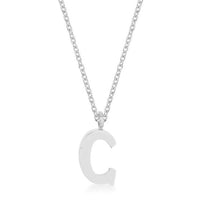 Thumbnail for Elaina Rhodium Stainless Steel C Initial Necklace Pendants JGI   
