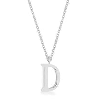 Thumbnail for Elaina Rhodium Stainless Steel D Initial Necklace Pendants JGI   