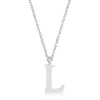 Thumbnail for Elaina Rhodium Stainless Steel L Initial Necklace Pendants JGI   