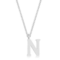 Thumbnail for Elaina Rhodium Stainless Steel N Initial Necklace Pendants JGI   