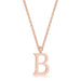 Elaina Rose Gold Stainless Steel B Initial Necklace Pendants JGI   