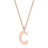 Thumbnail for Elaina Rose Gold Stainless Steel C Initial Necklace Pendants JGI   