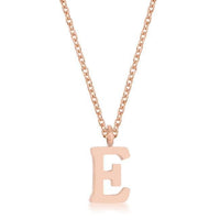 Thumbnail for Elaina Rose Gold Stainless Steel E Initial Necklace Pendants JGI   