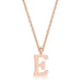 Elaina Rose Gold Stainless Steel E Initial Necklace Pendants JGI   