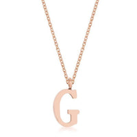 Thumbnail for Elaina Rose Gold Stainless Steel G Initial Necklace Pendants JGI   