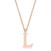 Thumbnail for Elaina Rose Gold Stainless Steel L Initial Necklace Pendants JGI   