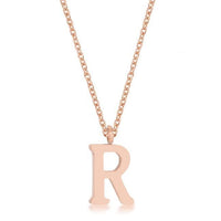 Thumbnail for Elaina Rose Gold Stainless Steel R Initial Necklace Pendants JGI   