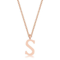 Thumbnail for Elaina Rose Gold Stainless Steel S Initial Necklace Pendants JGI   