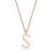 Elaina Rose Gold Stainless Steel S Initial Necklace Pendants JGI   