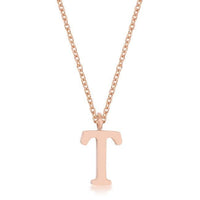 Thumbnail for Elaina Rose Gold Stainless Steel T Initial Necklace Pendants JGI   
