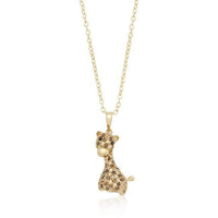 Thumbnail for Golden Cubic Zirconia Giraffe Pendant Necklace Pendants JGI   