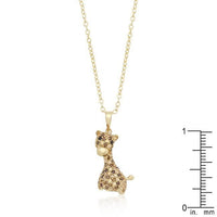 Thumbnail for Golden Cubic Zirconia Giraffe Pendant Necklace Pendants JGI   