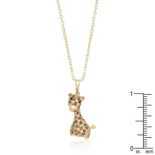 Golden Cubic Zirconia Giraffe Pendant Necklace Pendants JGI   