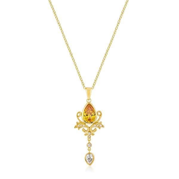 Golden Elegant Teardrop Crest Pendant Pendants JGI   