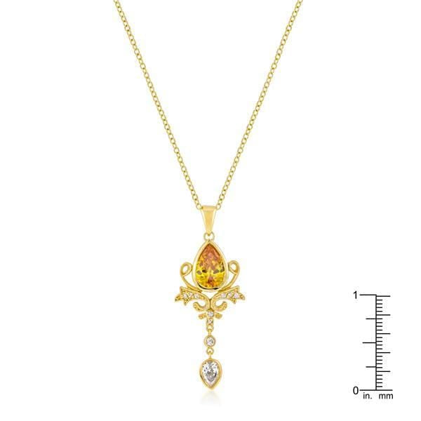 Golden Elegant Teardrop Crest Pendant Pendants JGI   