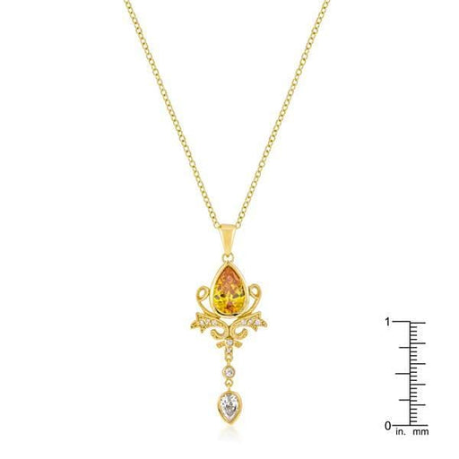 Golden Elegant Teardrop Crest Pendant Pendants JGI   