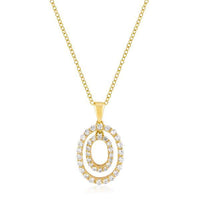 Thumbnail for Golden Oval CZ Pendant Pendants JGI   