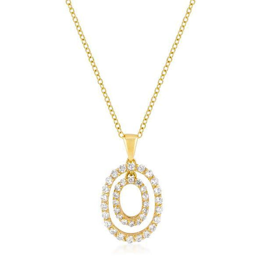 Golden Oval CZ Pendant Pendants JGI   