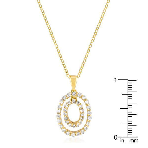 Golden Oval CZ Pendant Pendants JGI   