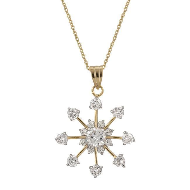 Golden Snowflake Drop Pendant Pendants JGI   