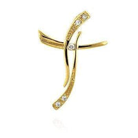 Thumbnail for Golden Wavy Cross Pendant Pendants JGI   