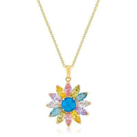 Thumbnail for Goldtone Colorful Flower Pendant Pendants JGI   
