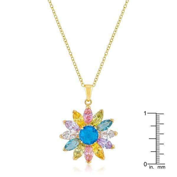 Goldtone Colorful Flower Pendant Pendants JGI   