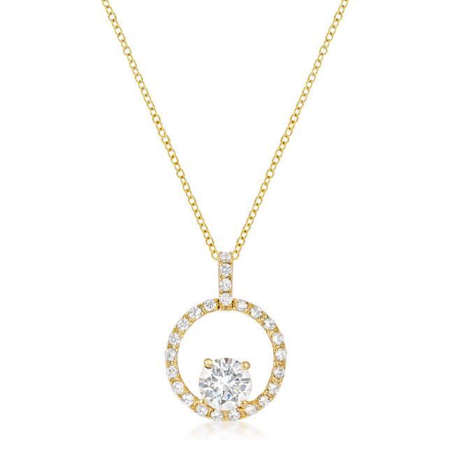 Goldtone Halo Elegance Pendant Pendants JGI   
