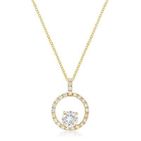 Thumbnail for Goldtone Halo Elegance Pendant Pendants JGI   