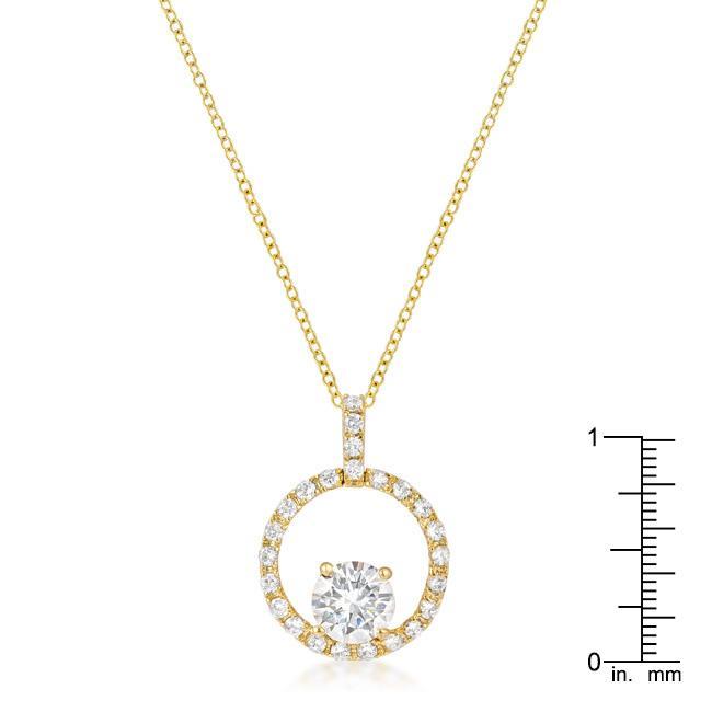 Goldtone Halo Elegance Pendant Pendants JGI   