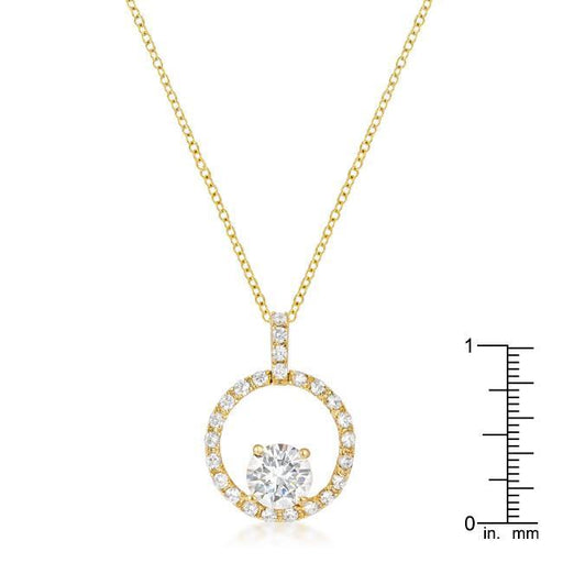 Goldtone Halo Elegance Pendant Pendants JGI   