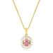 Goldtone Pink CZ Oval Halo Pendant Pendants JGI   