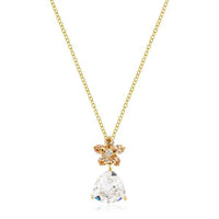 Thumbnail for Goldtone Trillion Floral Pendant Pendants JGI   