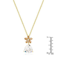 Thumbnail for Goldtone Trillion Floral Pendant Pendants JGI   