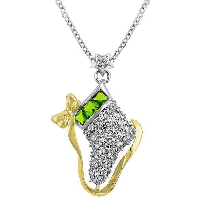 Ice Skate Cubic Zirconia Pendant Pendants JGI   