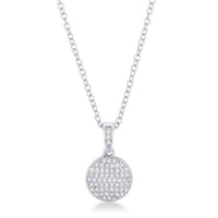 Thumbnail for Lovely Rhodium Necklace with CZ Disk Pendant Pendants JGI   