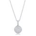 Lovely Rhodium Necklace with CZ Disk Pendant Pendants JGI   