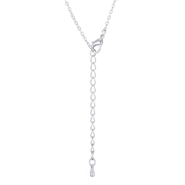 Lovely Rhodium Necklace with CZ Disk Pendant Pendants JGI   