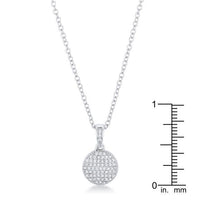 Thumbnail for Lovely Rhodium Necklace with CZ Disk Pendant Pendants JGI   