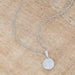 Lovely Rhodium Necklace with CZ Disk Pendant Pendants JGI   