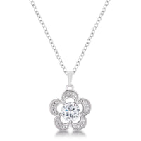 Thumbnail for 7mm Floral Cubic Zirconia Fashion Pendant Pendants JGI   