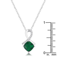 Thumbnail for 8mm Cushion Cut Cubic Zirconia Emerald Fashion Pendant Pendants JGI   